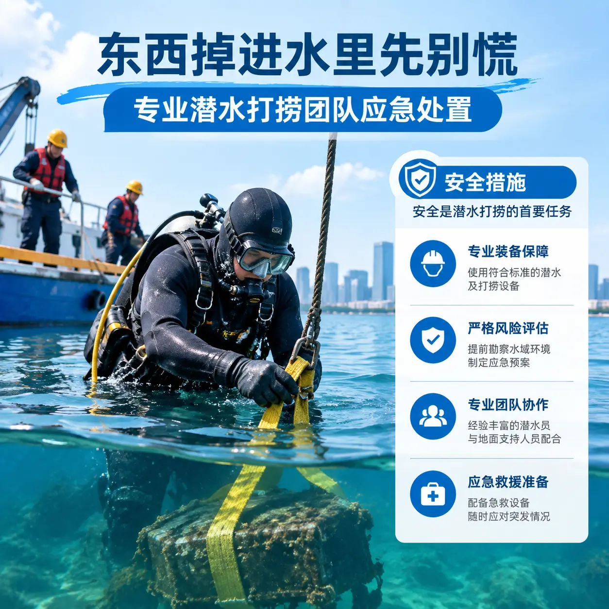 房山东西掉进水里先别慌，专业潜水打捞团队应急处置